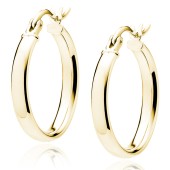 Cercei rotunzi argint placati cu aur galben Ø20 mm x 3 mm Classic Hoops DiAmanti KHV320G-DIA (Argint 925‰ 2,6 g.)